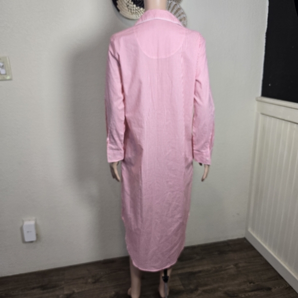 Lauren Ralph Lauren Pink Striped Women's Nightshirt Size Small - Picture 10 of 16